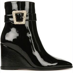 Sam Edelman Weslie Patent Buckle Wedge Bootie - Size 7.5 (NIB)